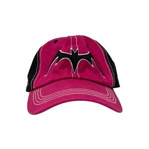 Six Flags Batman Logo Black & Pink Adjustable Baseball Cap